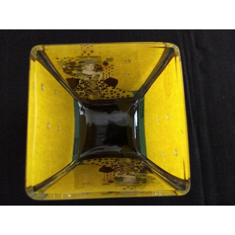 Goebel Artis Orbis Gustav Klimt Glass Votive Candle Holder Adele Bloch-Bauer NOS